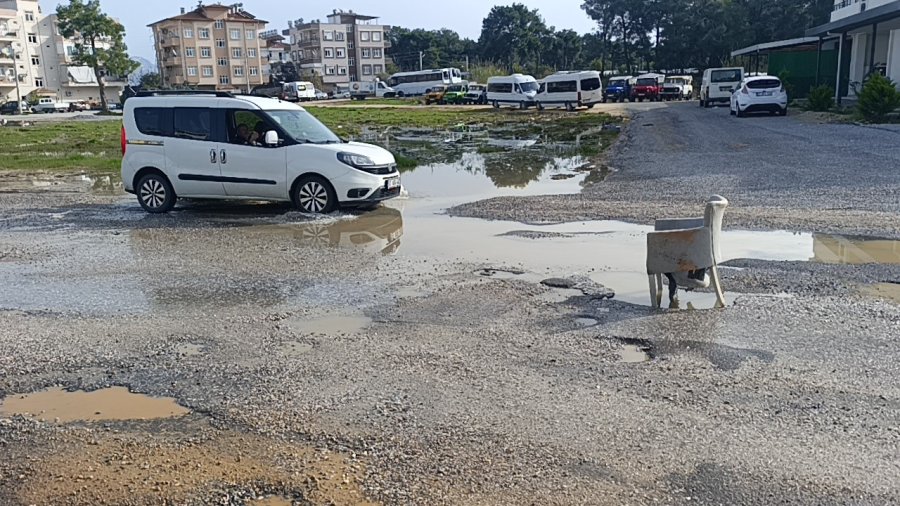Yağışların Sebep Olduğu Yoldaki Çukura Koltuklu Önlem