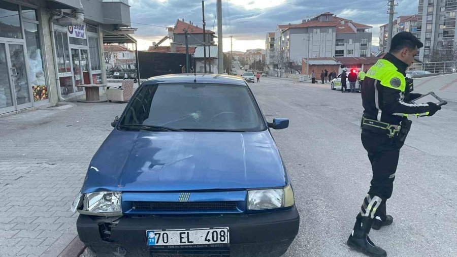 Karaman’da Otomobille Motosikletin Karıştığı Kaza Ucuz Atlatıldı