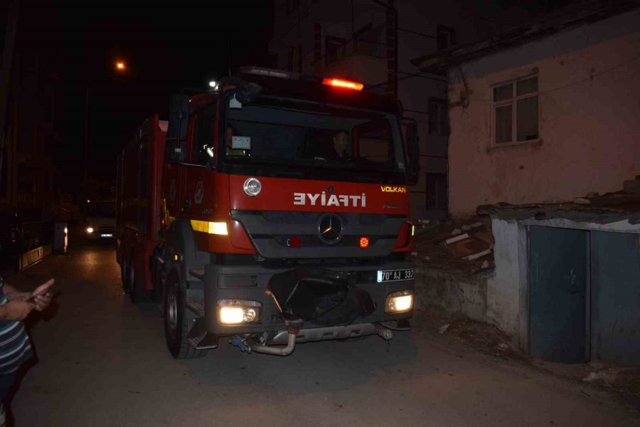 Karaman’da Kömürlük Yangını Korkuttu