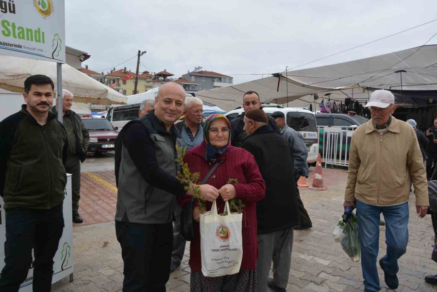 Korkuteli Orman İşletme Müdürlüğü 1000 Fidan Dağıtımı Yaptı