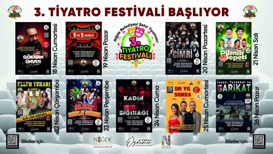 Niğde’de 3. Tiyatro Festivali Heyecanı Başlıyor