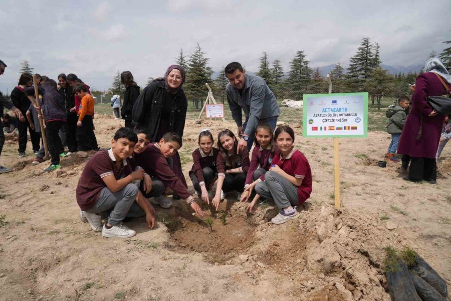 15 Okuldan 230 Öğrenci 115 Fidanı Toprakla Buluşturdu