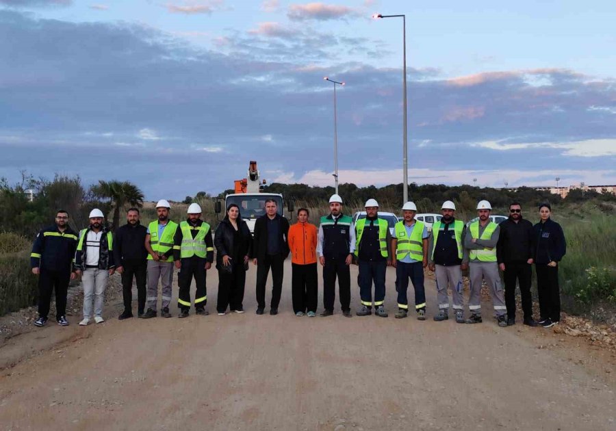 Caretta Carettalar İçin Sahil Şeridi Kırmızı Led İle Işıklandırıldı