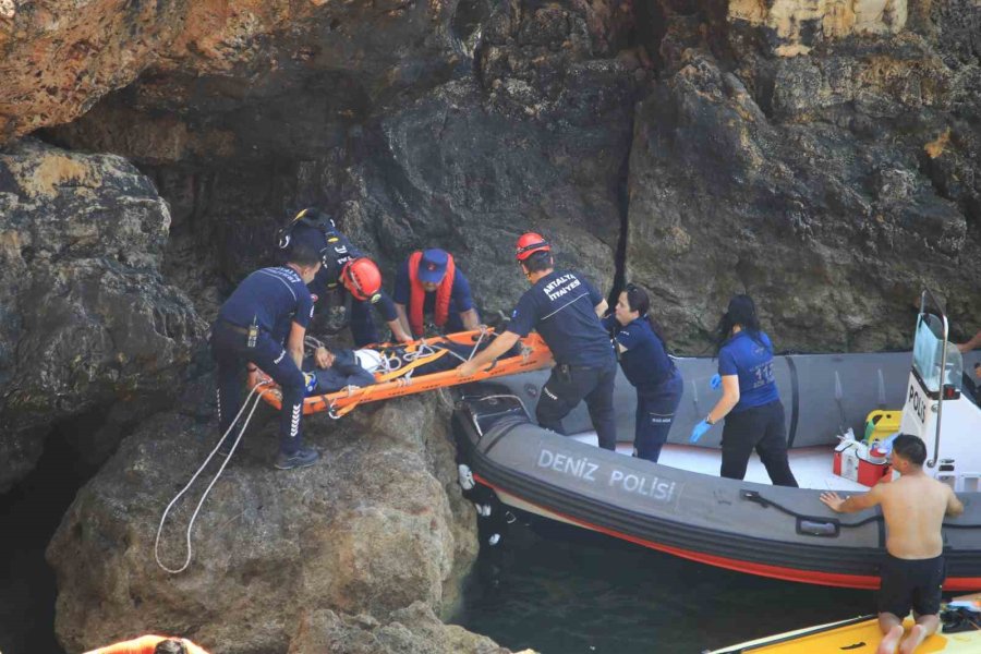 Zıpkınla Balık Avlamak İsterken Falezlerden Düştü, Ekipler Alarma Geçti