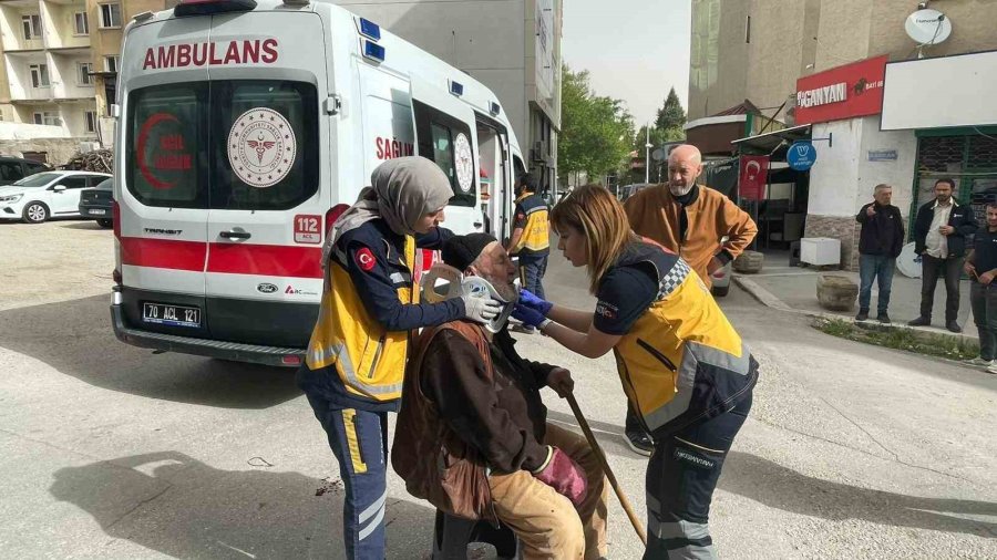 Karaman’da Yaşlı Adamın Yaralandığı Kaza Anı Kameraya Yansıdı