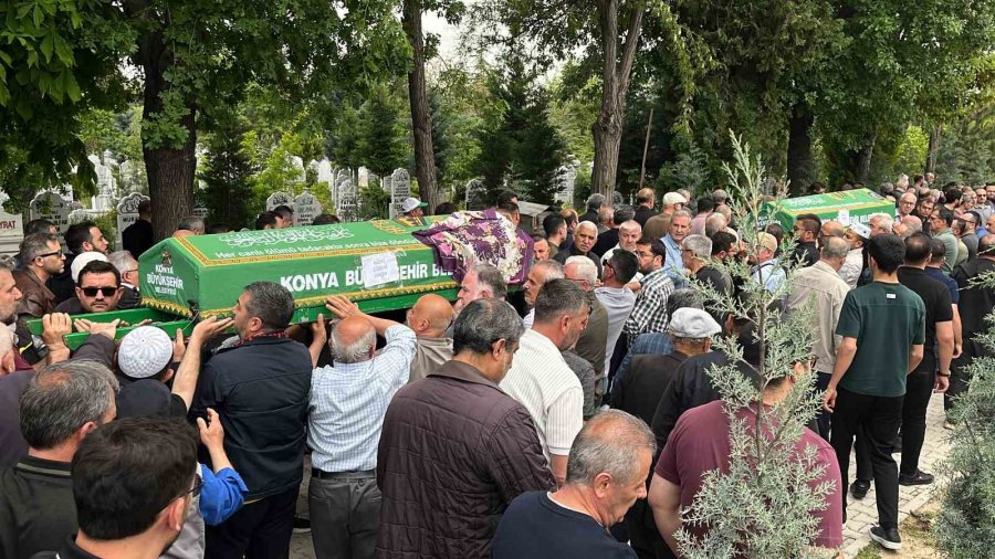Konya’da Oğulları Tarafından Öldürülen Çift, Son Yolculuğuna Uğurlandı