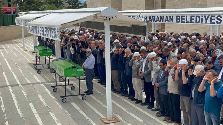 Mersin’deki Kazada Ölen Anne Ve Kızı Karaman’da Son Yolculuğuna Uğurlandı