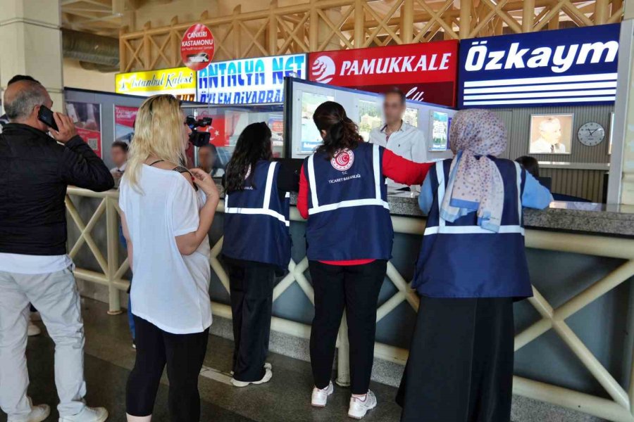 Antalya Otogarında Bayram Öncesi Bilet Ve Fiyat Etiketi Denetimi