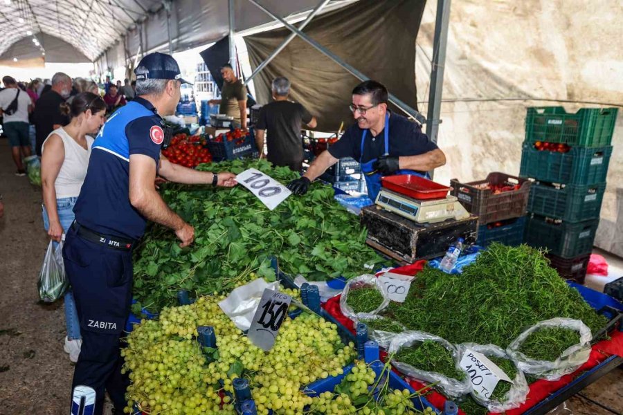 Mezitli Zabıtasından Semt Pazarlarında Sıkı Denetim