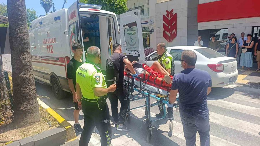 Yaya Geçidinde Motosikletin Çarptığı Alman Kadın Turist Yaralandı