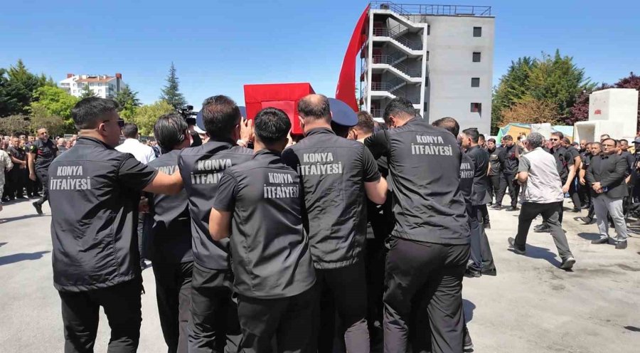 Konya’da Şehit İtfaiye Erine Uğurlama Töreni