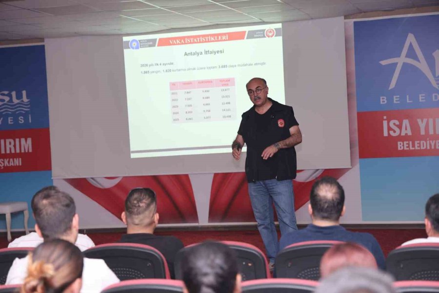 Aksu Belediyesi’nde Personele Yangın Eğitimi Ve Tatbikatı