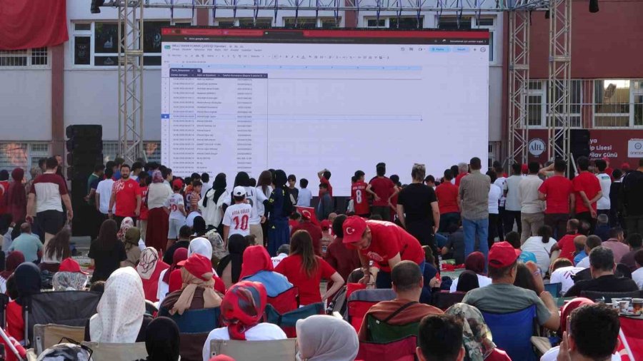 Milli Maç Heyecanını İhl Bahçesinde Dev Ekranda İzlediler