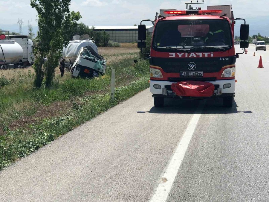 Ereğli’de Tanker Şarampole Devrildi: 1 Yaralı