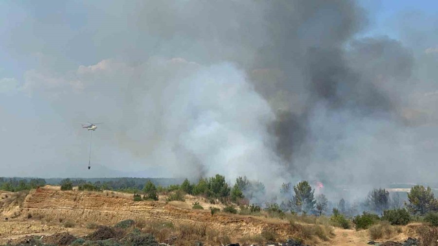Aksu’da Orman Yangınına Havadan Ve Karadan Müdahale