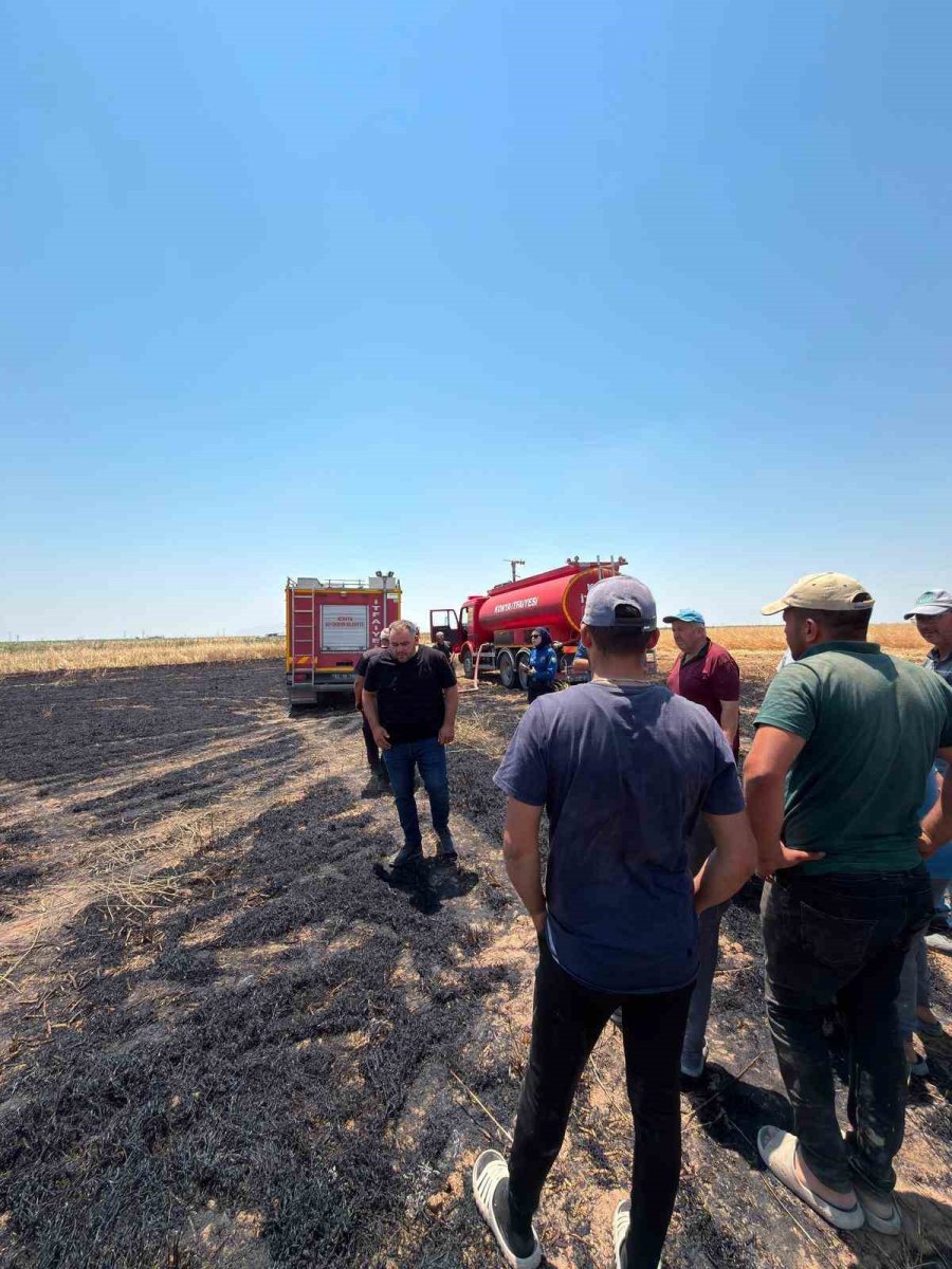 Karapınar’da 15 Dönüm Arpa Ekili Tarla Yangında Zarar Gördü