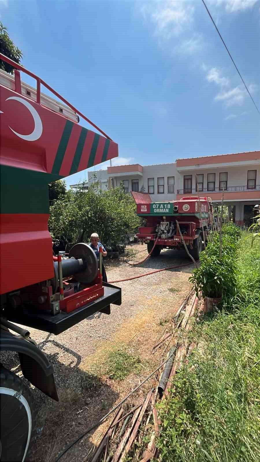 Alanya’da Avokado Bahçelerinin Bulunduğu Zirai Alanda Yangın
