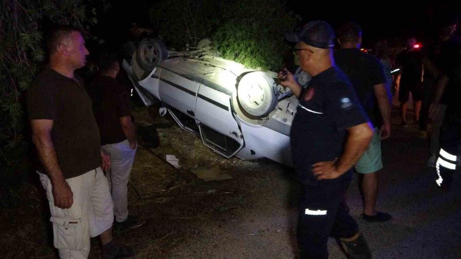 Pehlivanın Kullandığı Otomobil Takla Attı: 4 Yaralı