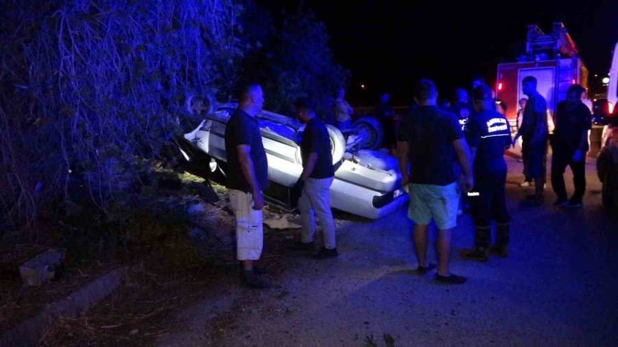 Pehlivanın Kullandığı Otomobil Takla Attı: 4 Yaralı