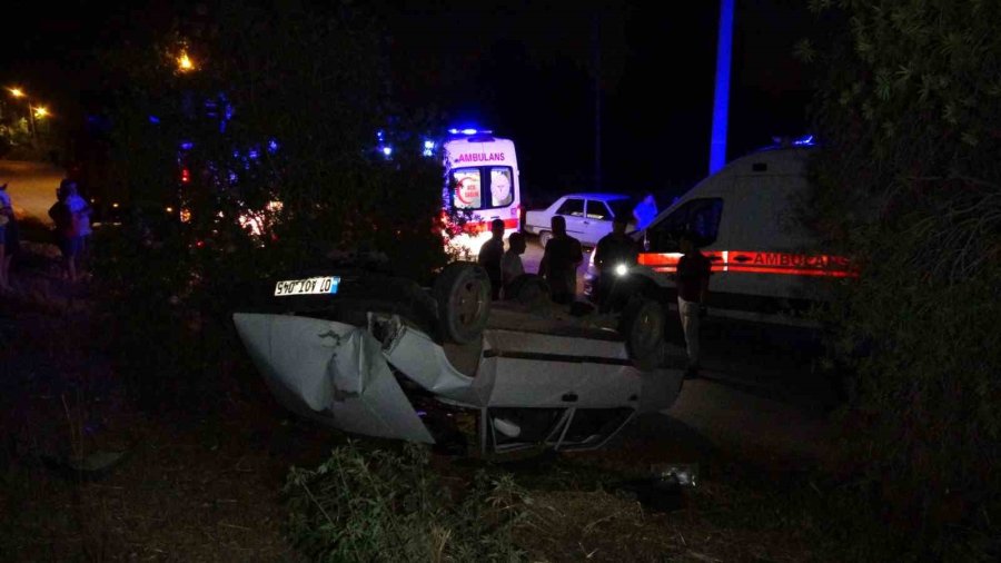 Pehlivanın Kullandığı Otomobil Takla Attı: 4 Yaralı