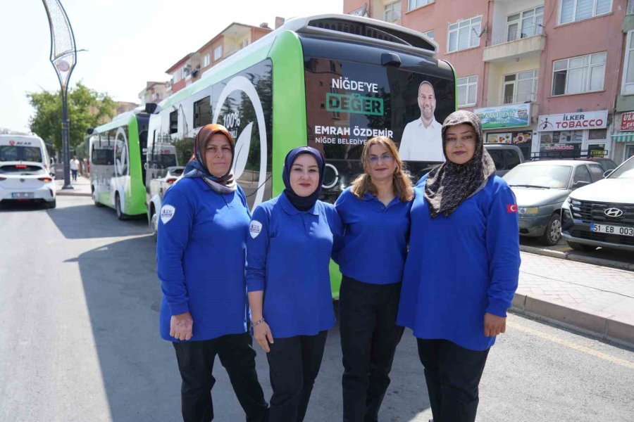 Niğde’de Ücretsiz Elektrikli Otobüsler Kadın Şoförlere Emanet
