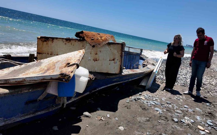 Caretta Cerattaların Yuvalama Alanındaki Kıyıya Batık Tekne Vurdu