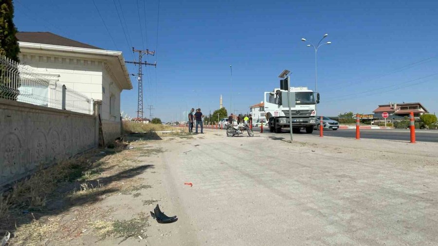 Karaman’da Motosiklet Sürücüsünün Ağır Yaralandığı Kaza Kamerada