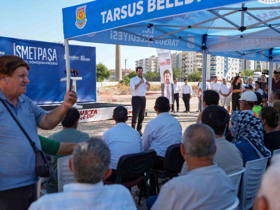 Tarsus’ta Yıllardır Beklenen Kentsel Dönüşümde İlk Beton Döküldü