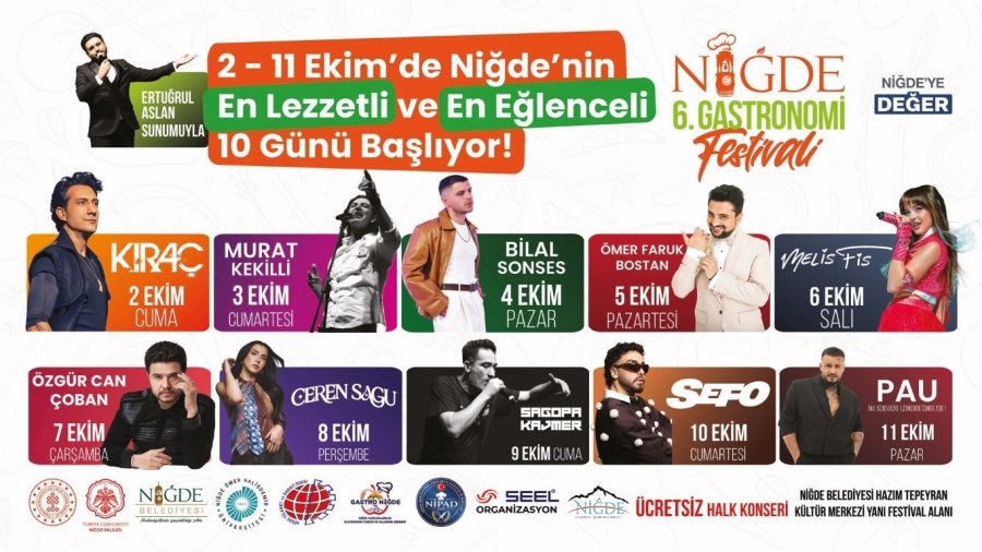Niğde’de 10 Gün Sürecek Gastronomi Festivali Başlıyor