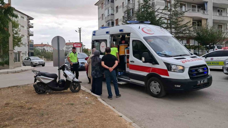 Karaman’da Otomobille Çarpışan Motosikletli Yaralandı