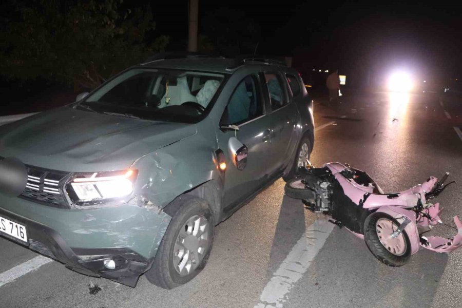 Ciple Çarpışan Motosiklet Yaklaşık 20 Metre Sürüklendi: 1 Yaralı