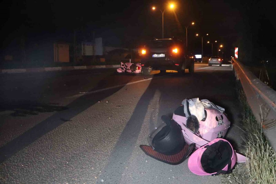 Ciple Çarpışan Motosiklet Yaklaşık 20 Metre Sürüklendi: 1 Yaralı