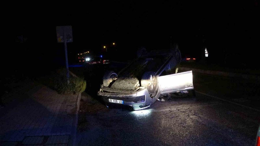 Otomobil Takla Attı, Sürücü Alkollü Çıktı