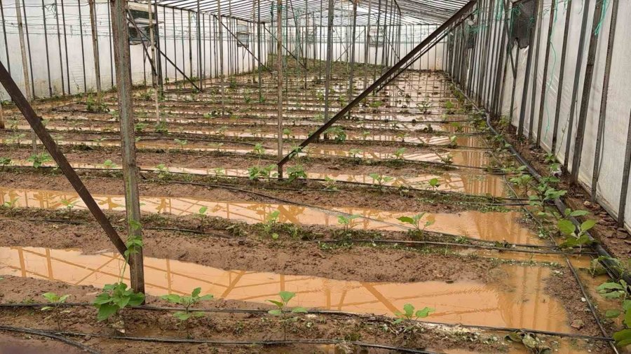 Bozyazı’da Sağanak Yağış: Seralar Ve İş Yerleri Sular Altında Kaldı