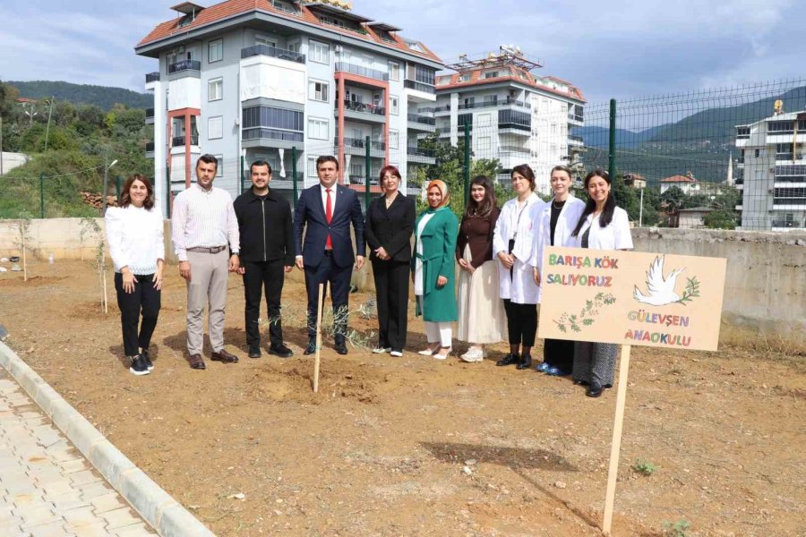 Alanya’da Minik Eller Zeytin Fidanlarını Toprakla Buluşturdu
