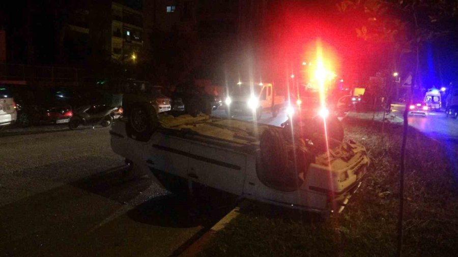 Kontrolden Çıkan Araç Takla Attı, Sürücü Yaralandı