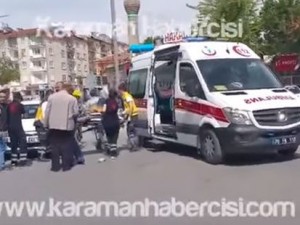 Karaman cumartesi pazarı kavşağında trafik kazasi