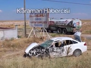 Karaman'dan Ankara'ya sanık götüren polis otosu kaza yaptı