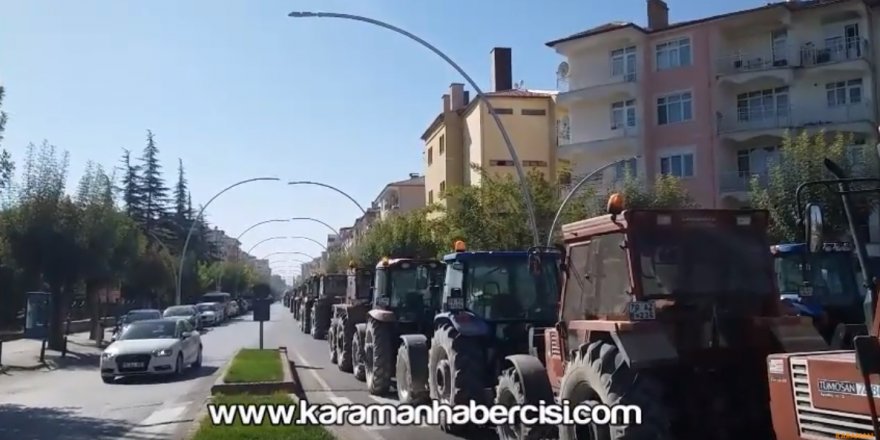 Pancar Üreticilerinden Karaman'da Traktörlü Eylem