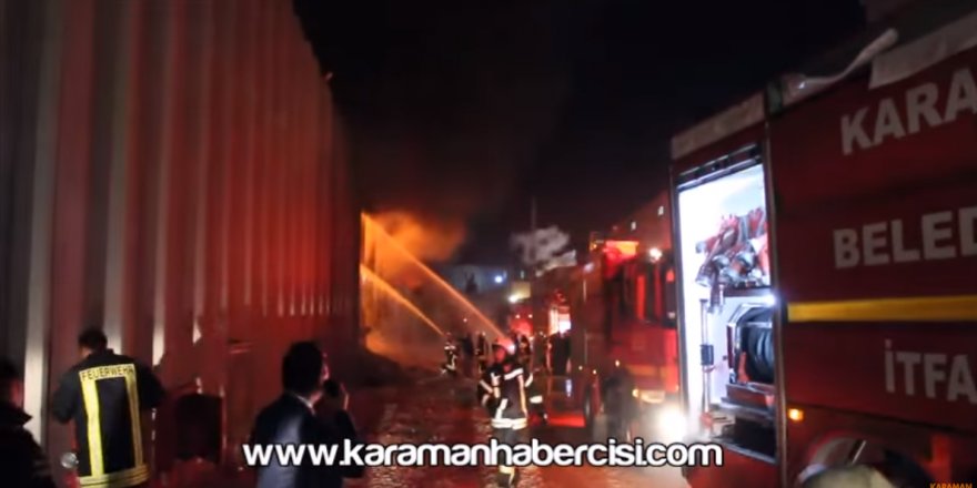 Karaman Organize Sanayi Bölgesinde Dev Alevler