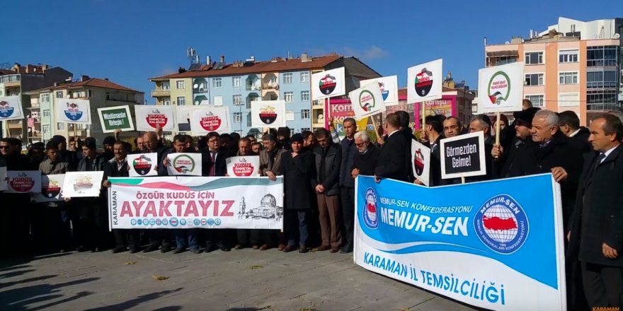 Karaman STK platformları Kudüs için basın açıklaması