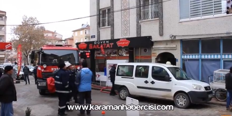 Karaman’da Bodrum Kat Yangını