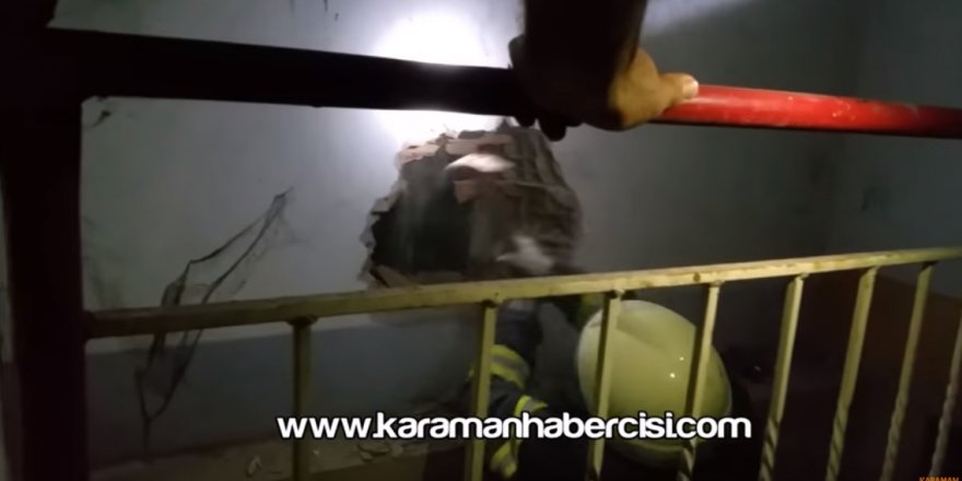 Karaman'da Apartman Boşluğuna Düşen Genç Kurtarma Operasyonu